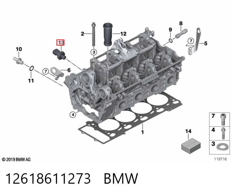 12618611273 BMW Датчик указателя давления масла