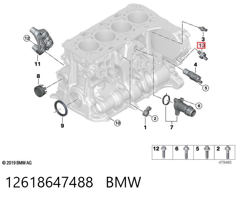 12618647488 BMW Датчик указателя давления масла