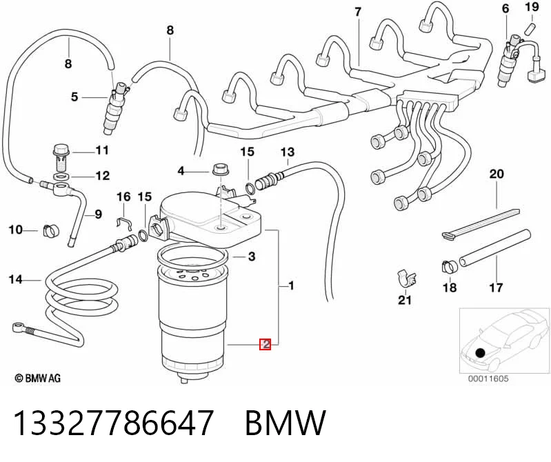 Фильтр топливный BMW 13327786647