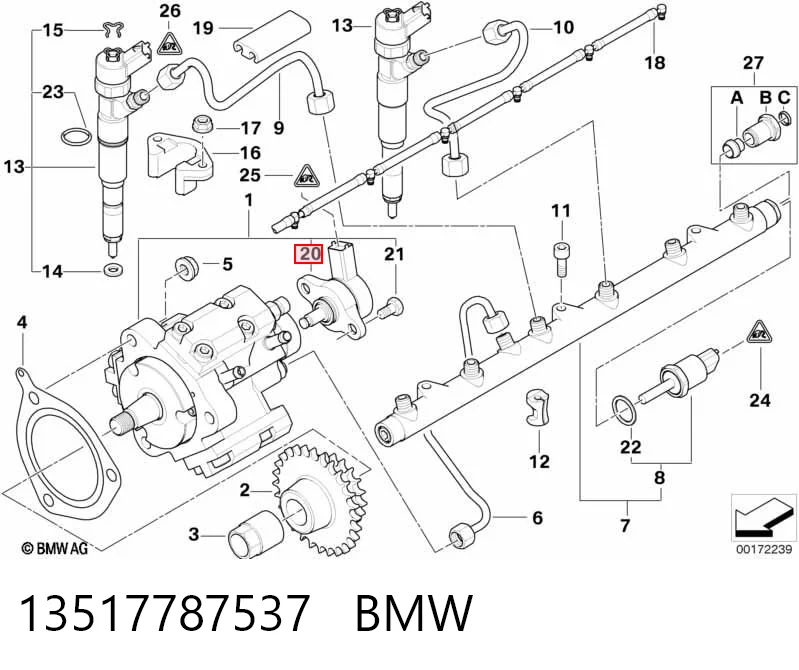13517787537 BMW Редукционный клапан ТНВД