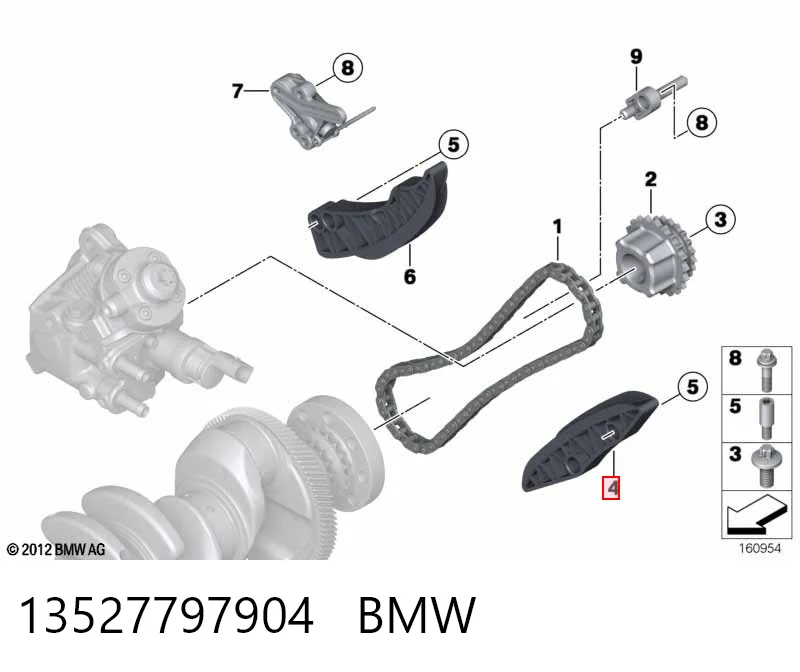 8515670 BMW Успокоитель цепи ГРМ, нижний