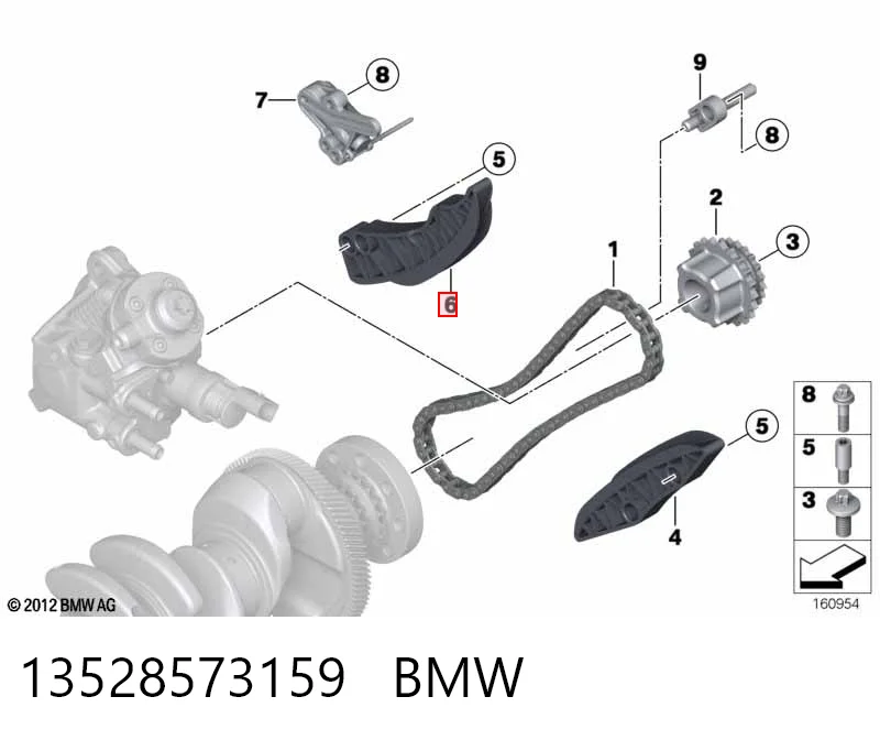 13528573159 BMW Успокоитель цепи ГРМ, правый