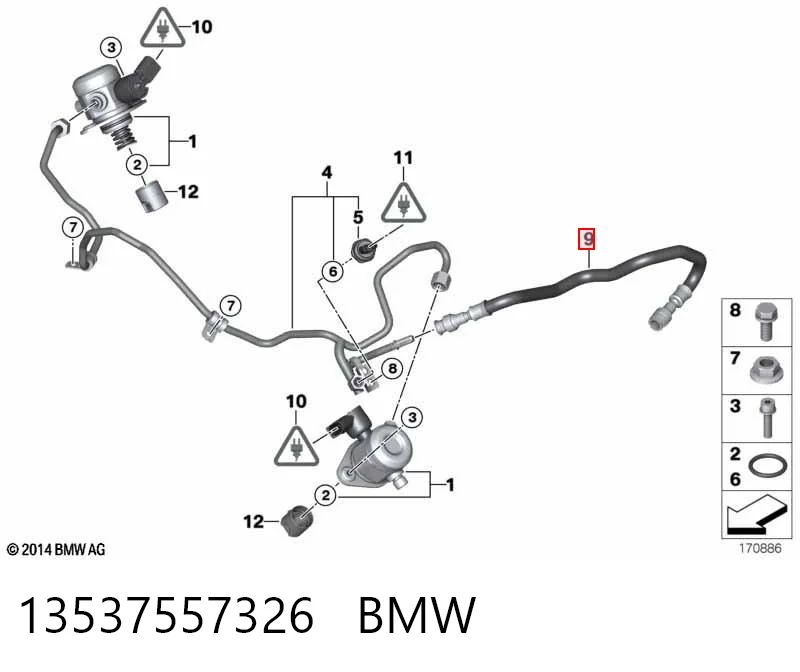 13537557326 BMW Трубка топливная обратная от форсунок
