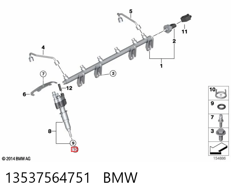 13537564751 BMW Кольцо форсунки инжектора посадочное