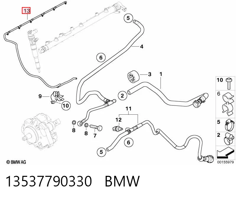 Трубка топливная, обратная от форсунок BMW X3 внедорожник (E83) (2004 - 2010) цена, от 25.48 USD