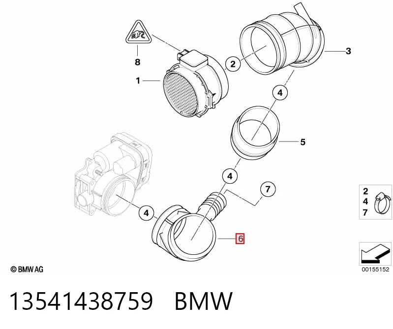13541438759 BMW Патрубок дроссельный
