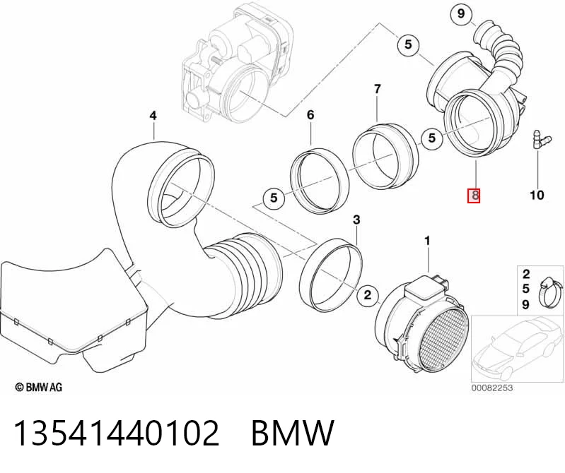 13541440102 BMW Патрубок дроссельный