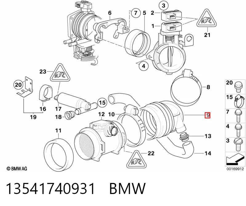 13541740931 BMW Воздушный патрубок расходомера