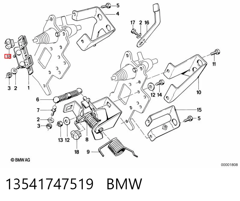 13541747519 BMW Опора троса педал газа