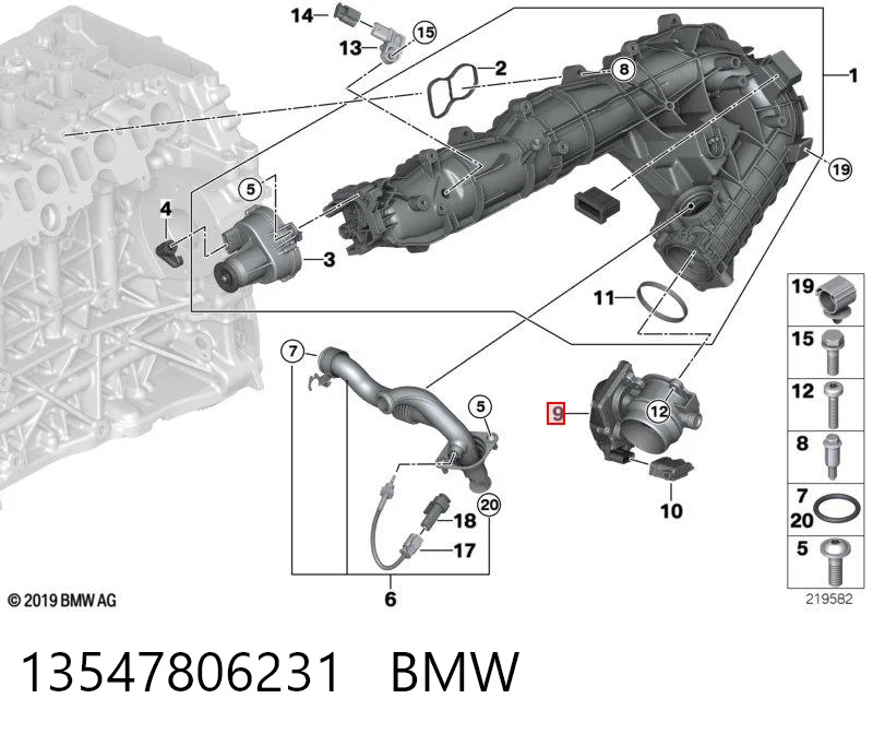 Дроссельная заслонка в сборе BMW 7 седан (F01, F02, F03, F04) (2008 - 2015) цена, от 108.10 USD