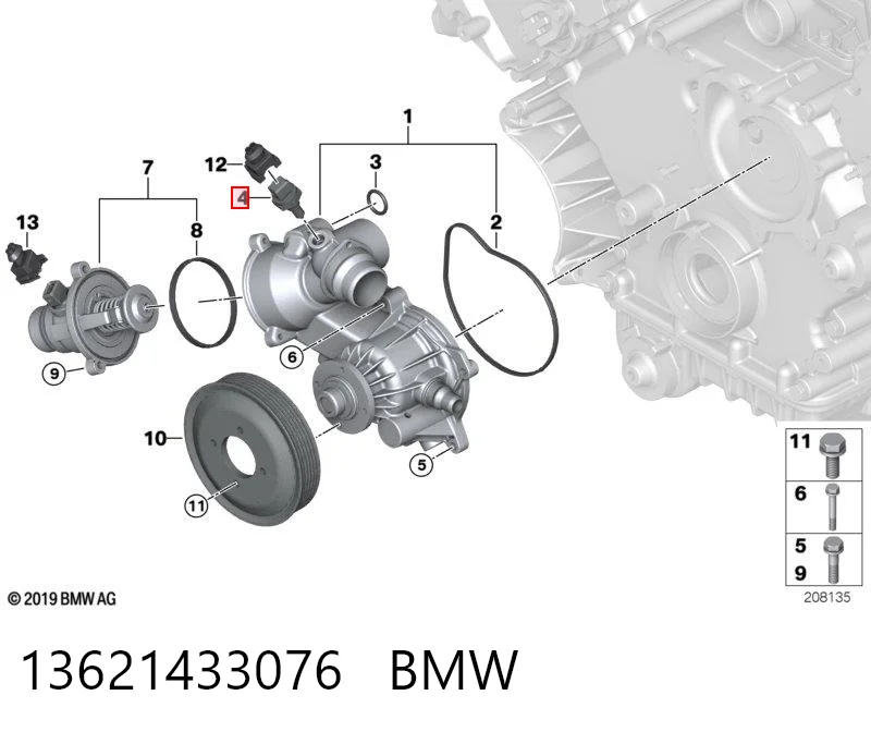 13621433076 BMW Термовыключатель