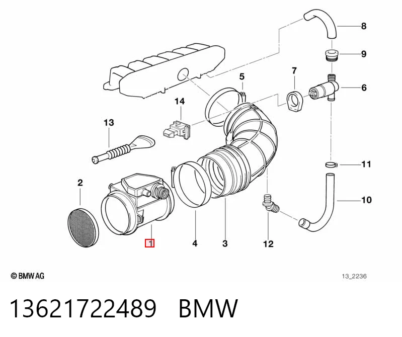 13621722489 BMW Датчик расхода воздуха