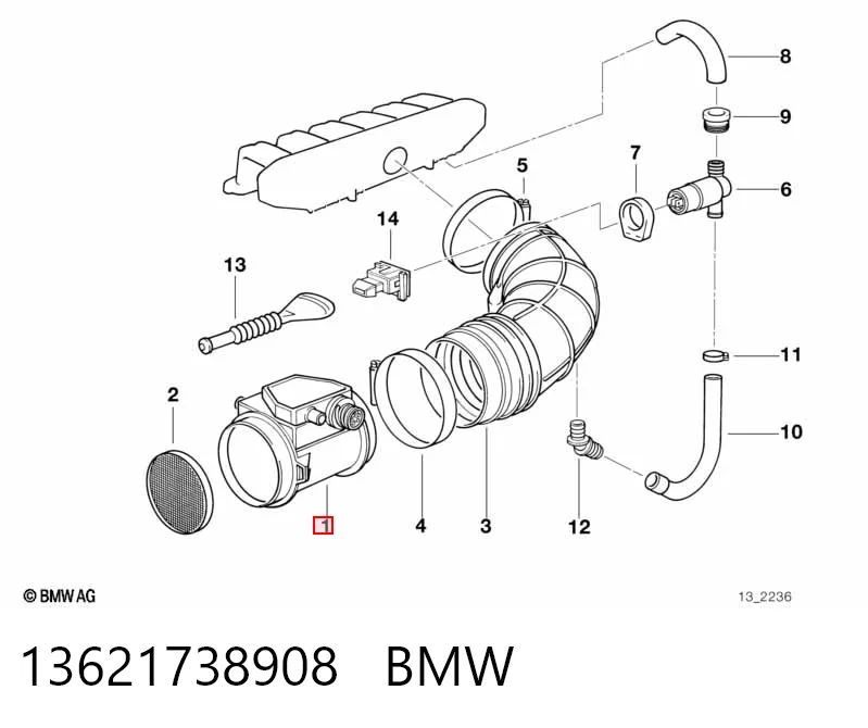 13621738908 BMW Датчик расхода воздуха