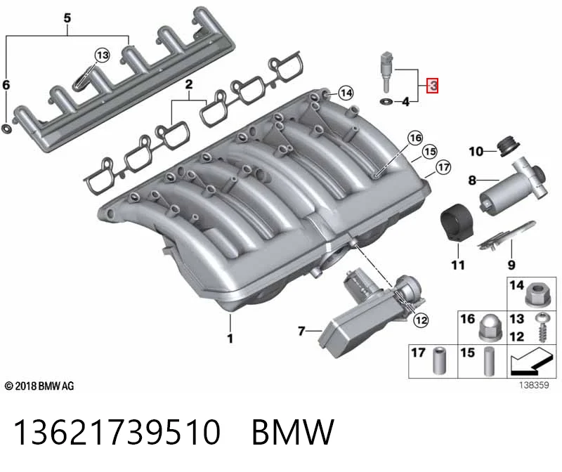 13621739510 BMW Датчик температуры воздуха на входе