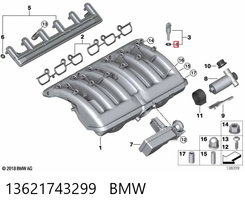 13621743299 BMW Кольцо форсунки инжектора посадочное