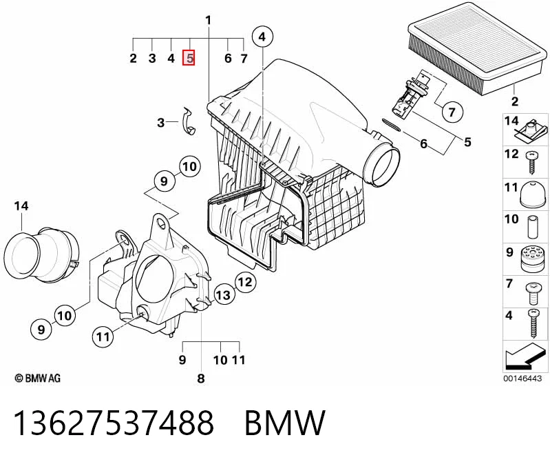 13627537488 BMW Датчик расхода воздуха