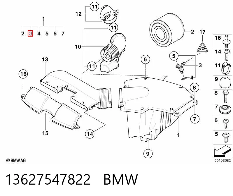 13627547822 BMW Датчик температуры воздуха на входе