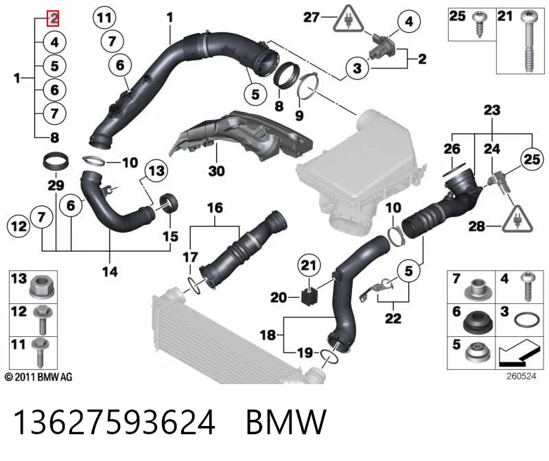 13627593624 BMW Датчик расхода воздуха