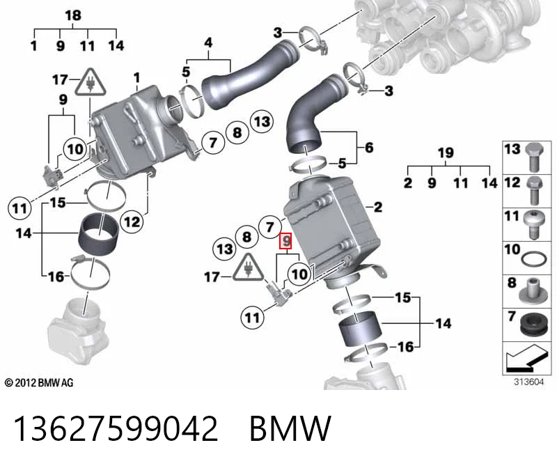 13627599042 BMW Датчик давления воздуха