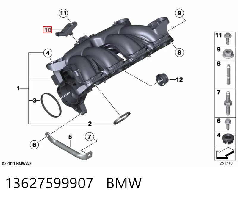 13627599907 BMW Датчик давления воздуха
