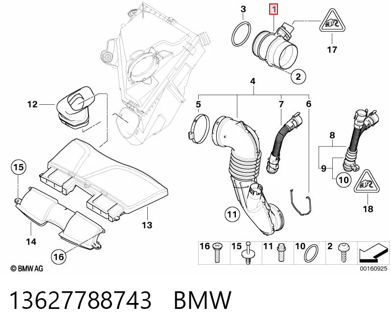13627788743 BMW Датчик расхода воздуха