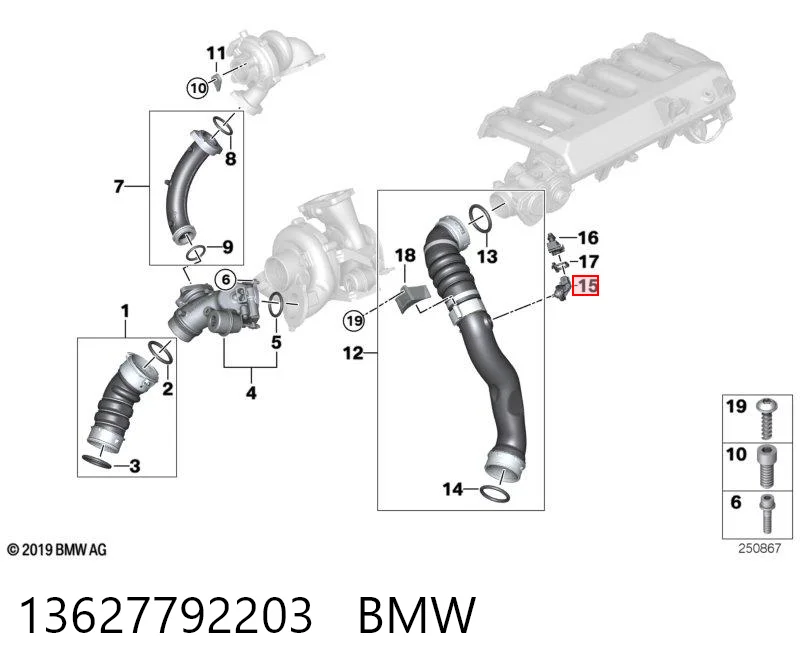 13627792203 BMW Датчик температуры воздуха на входе