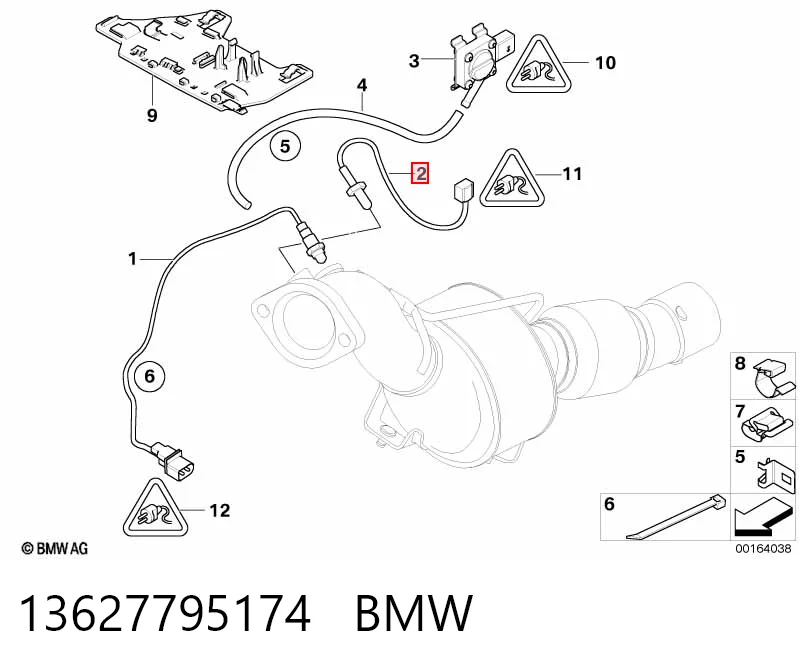 13627795174 BMW Датчик температуры отработавших газов (ОГ), до катализатора