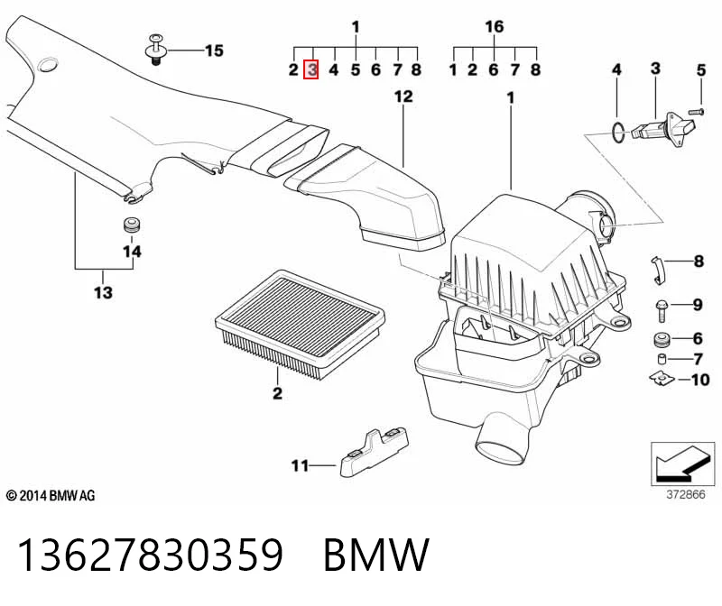 13627830359 BMW Датчик расхода воздуха