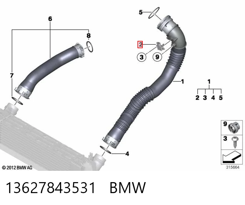13627843531 BMW Датчик давления наддува турбины