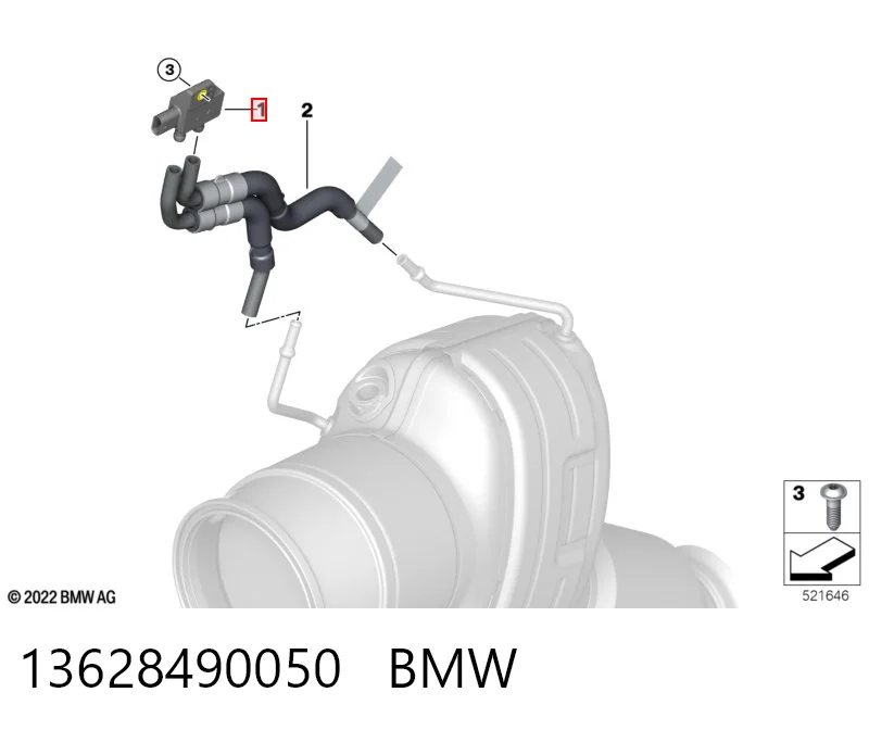 13628490050 BMW Датчик давления выхлопных газов