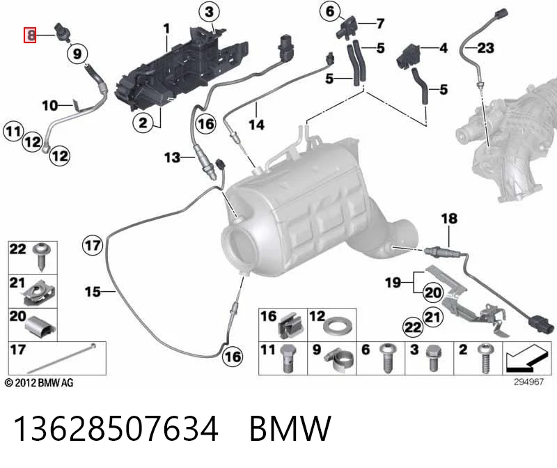 13628507634 BMW Датчик давления выхлопных газов