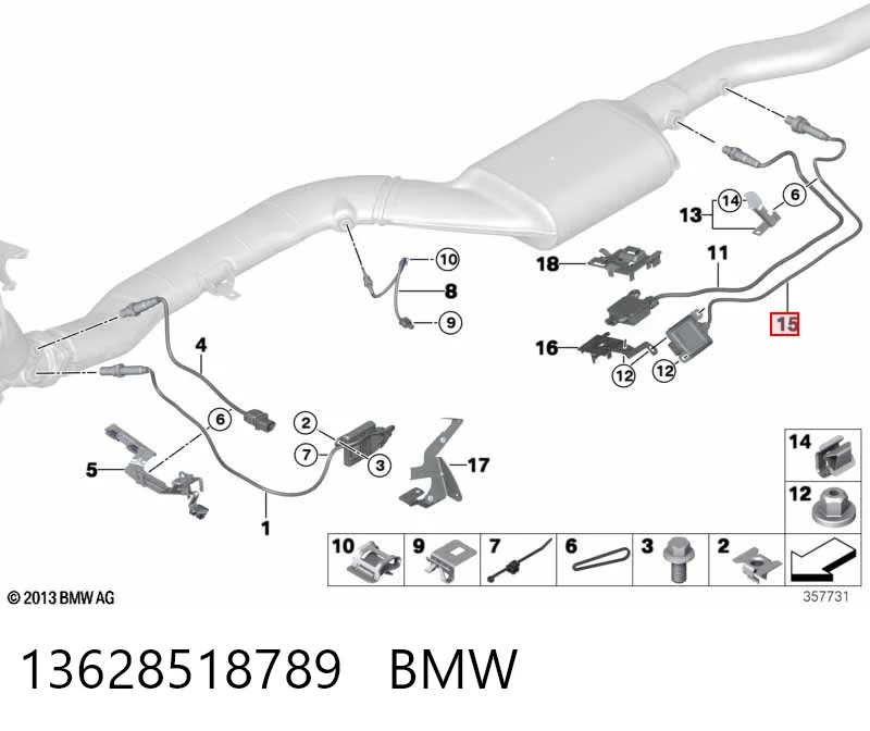 13628518789 BMW Датчик оксидов азота NOX задний