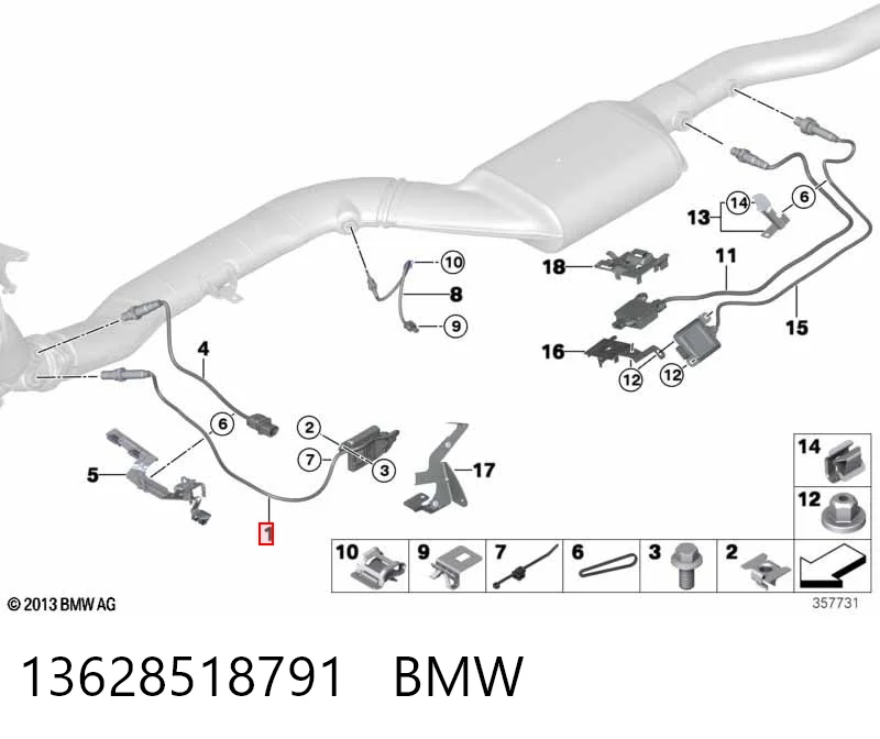 13628518791 BMW Датчик оксидов азота NOX передний