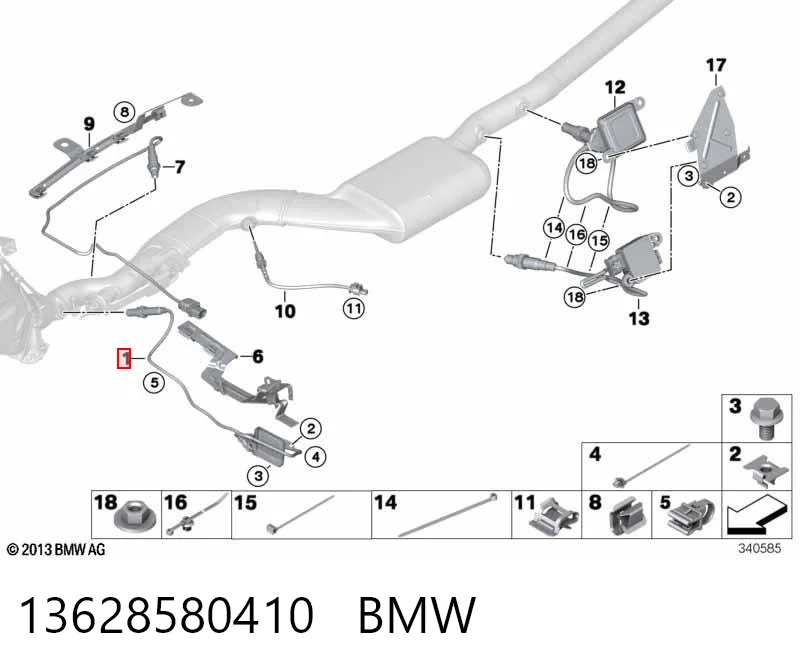 13628580410 BMW Датчик оксидов азота NOX передний