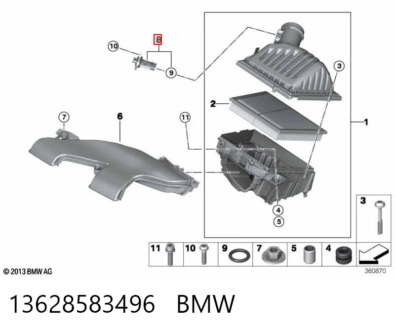 13628583496 BMW Датчик расхода воздуха