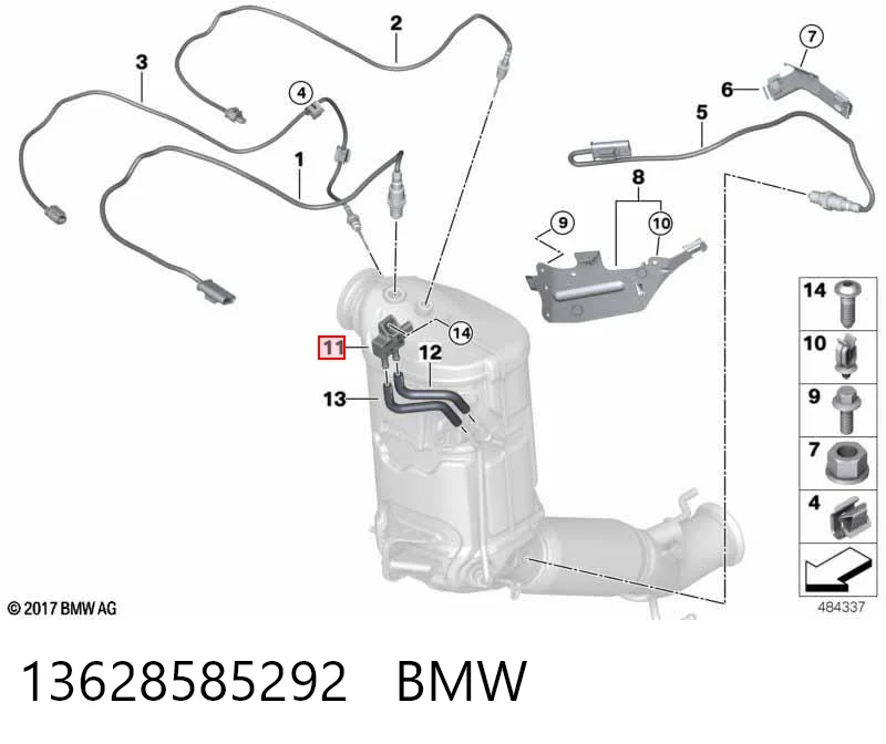 13628585292 BMW Датчик давления выхлопных газов