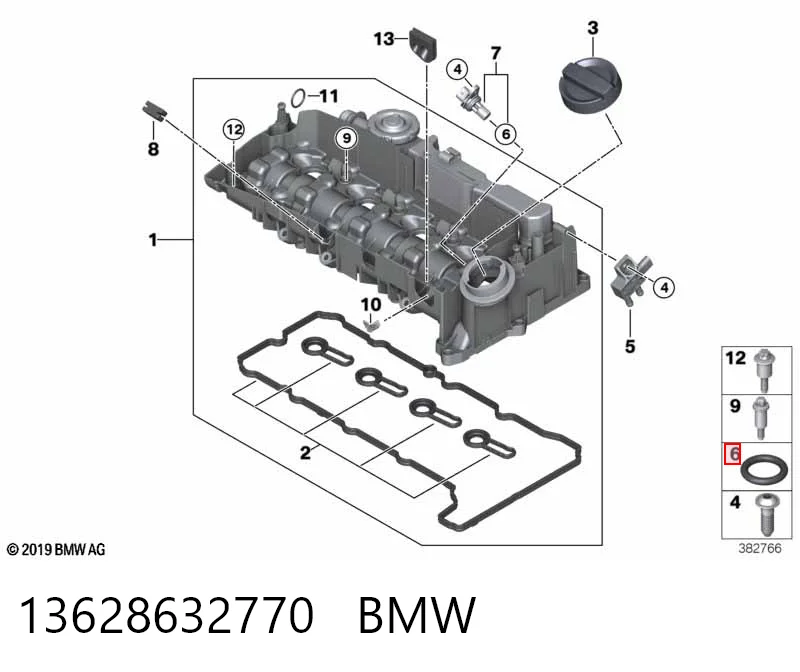 13628632770 BMW Прокладка крышки маслозаливной горловины