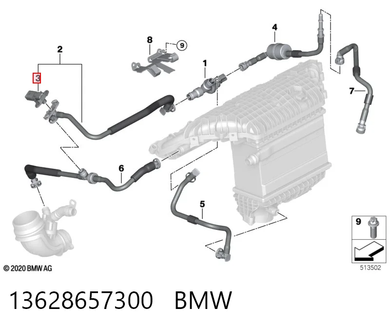 13628657300 BMW Датчик давления воздуха
