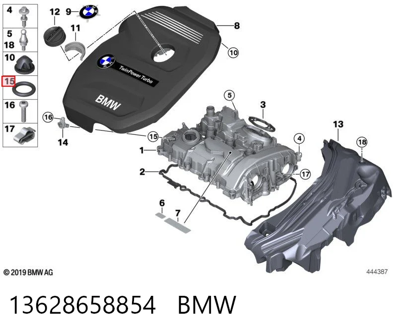13628658854 BMW Прокладка крышки маслозаливной горловины