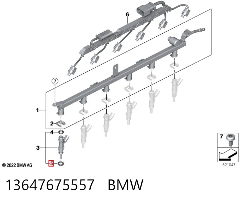 13647675557 BMW Кольцо форсунки инжектора посадочное