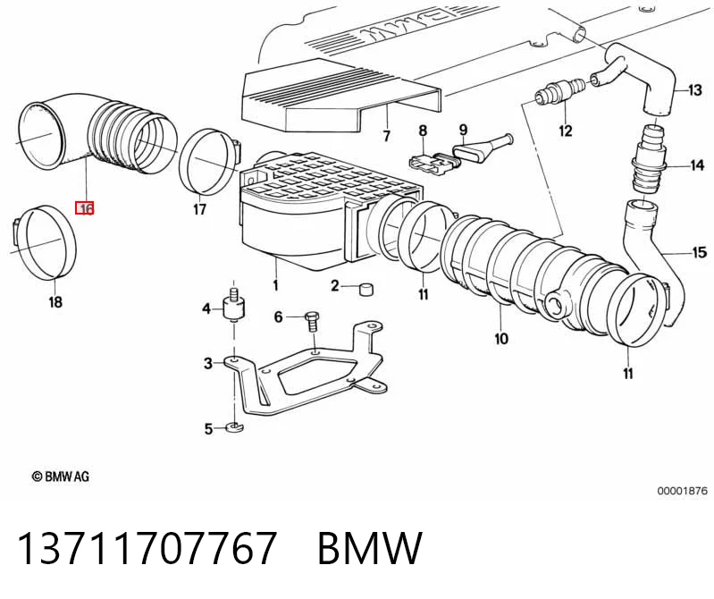 Гофра расходомера воздуха AND 3J121046 цена, от 14.37 USD