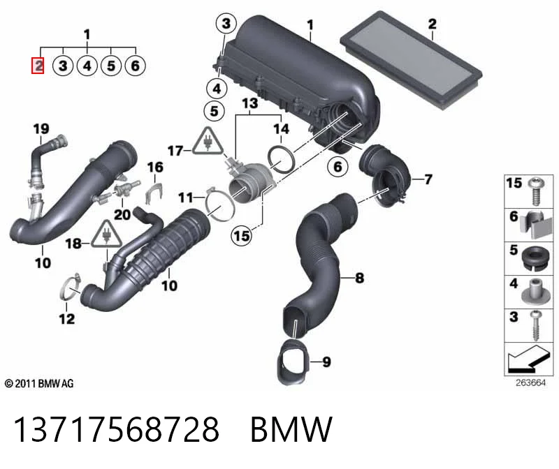 13717568728 BMW Воздушный фильтр двигателя