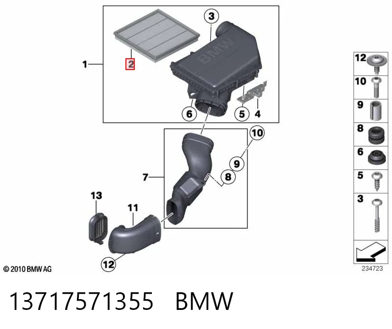 13717571355 BMW Воздушный фильтр двигателя