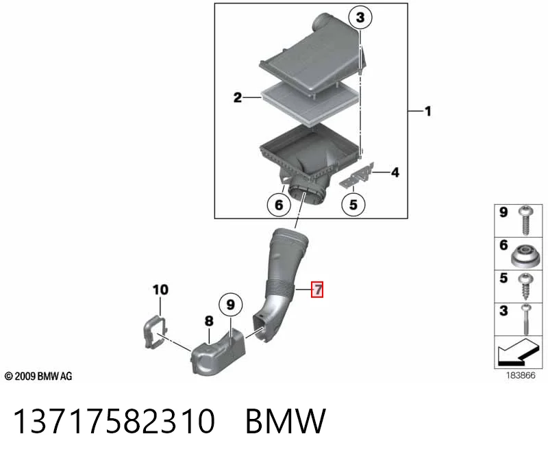 13717582310 BMW Патрубок воздушный, вход воздушного фильтра