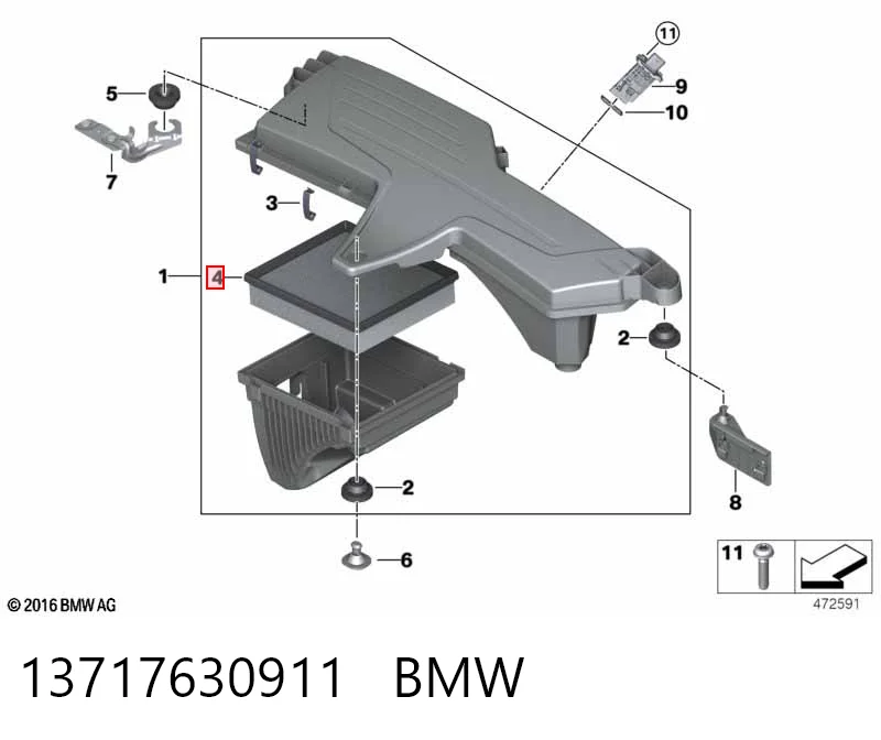 13717630911 BMW Воздушный фильтр двигателя