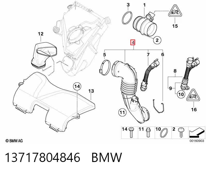 13717804846 BMW Воздушный патрубок расходомера