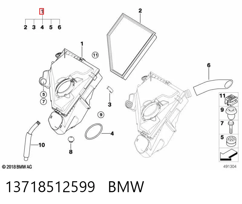Коробка фильтра на BMW X1  E84