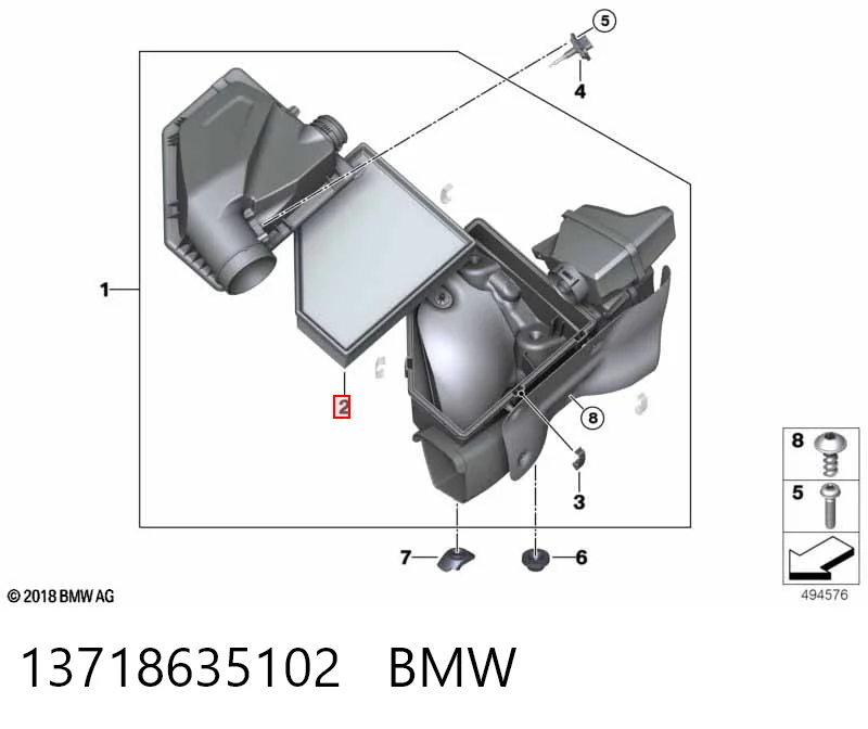 Фильтр воздушный BMW 13718635102