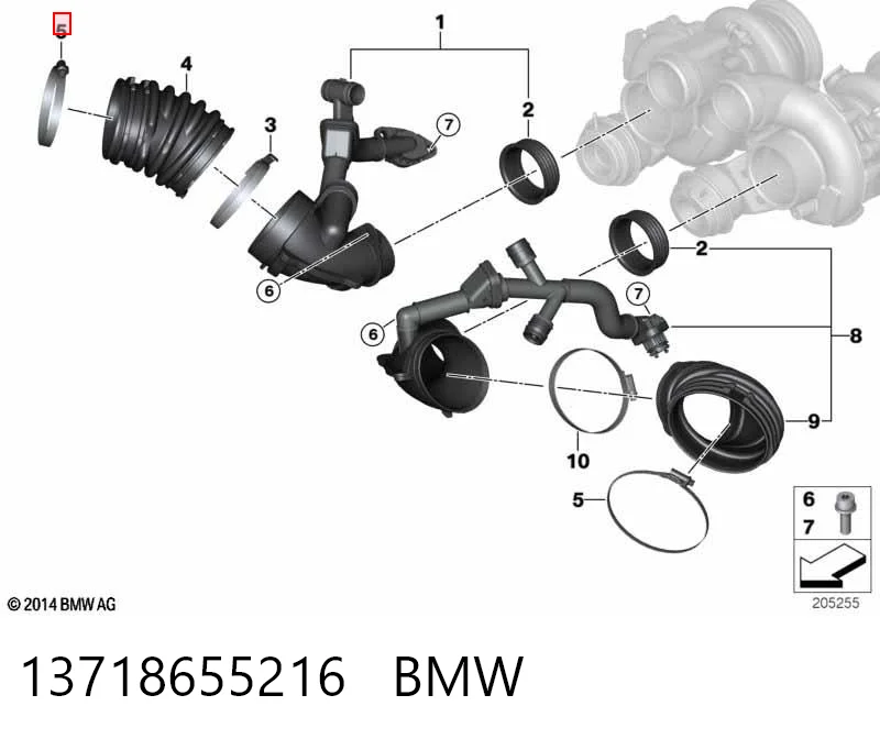 13718655216 BMW Прокладка турбины нагнетаемого воздуха, прием