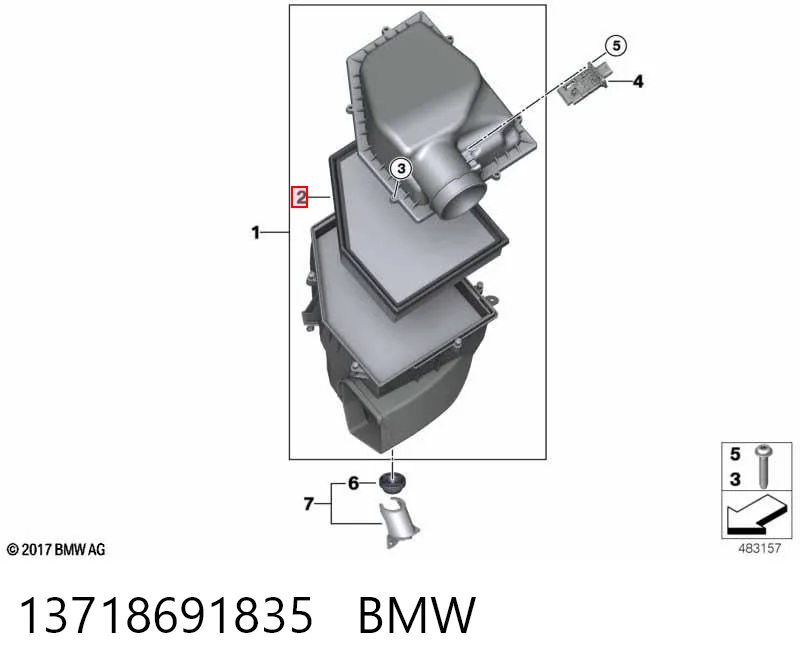 13718691835 BMW Воздушный фильтр двигателя
